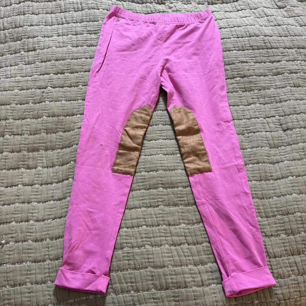 RALPH LAUREN Girls SZ‎ L (12-14) Pink Equestrian pull on Leggings. With Flaw